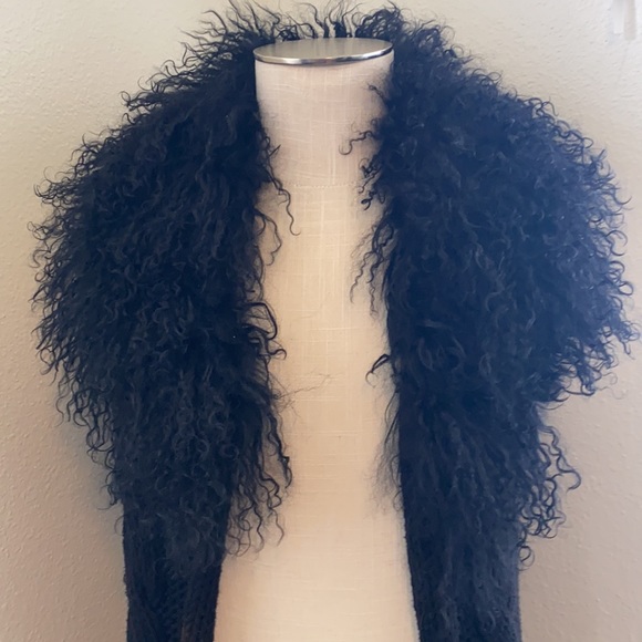BELLDINI Chunky Knit Goat Fur Cardigan - Picture 3 of 15